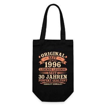 Original 1996 – Legendär & Vintage 30. Geburtstag - Geschenkbeutel für Flaschen - Schwarz - Vorne