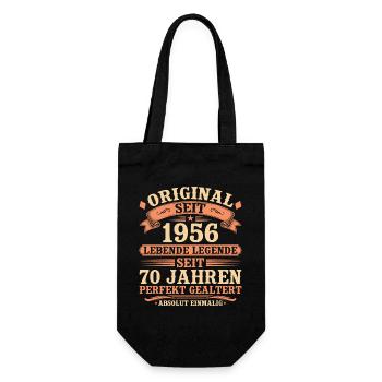 Original 1956 – Legendär & Vintage 70. Geburtstag - Geschenkbeutel für Flaschen - Schwarz - Vorne