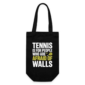 Padel Tennis Is For People Who Are Afraid Of Walls - Geschenkbeutel für Flaschen - Schwarz - Vorne