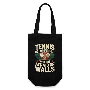 Padel Tennis Is For People Who Are Afraid Of Walls - Geschenkbeutel für Flaschen - Schwarz - Vorne