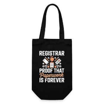 Registrar Proof Paperwork Is Forever - Gift Bag for Bottles - black - Front