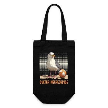 Nordsee Urlaub SYLTER MEERESBRISE Lustiges - Geschenkbeutel für Flaschen - Schwarz - Vorne