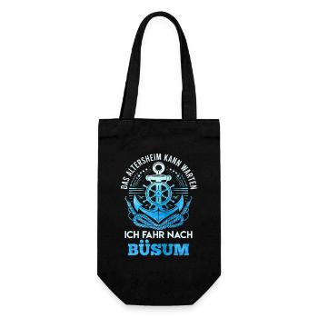Opa DAS ALTERSHEIM KANN WARTEN FAHR NACH BÜSUM - Geschenkbeutel für Flaschen - Schwarz - Vorne