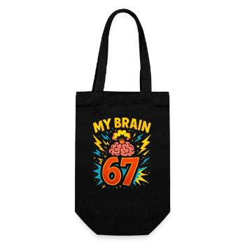 Six Seven Italian Brainrot Brain Humor Meme Funny - Gift Bag for Bottles - black - Front