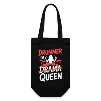 I ́m Drummer Queen Drum Set Funny Drummer Girl - Gift Bag for Bottles - black - Front