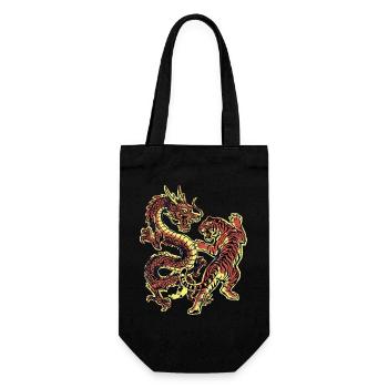Dragon and Tiger Chinese - Gift Bag for Bottles - black - Front