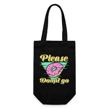 Bitte Donut Go Funny Food Donuts – Geschenk - Geschenkbeutel für Flaschen - Schwarz - Vorne