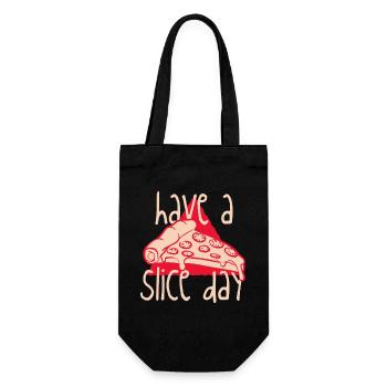 Hab einen Slice Day - Geschenkbeutel für Flaschen - Schwarz - Vorne