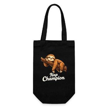 Nap Champion Sloth Shirt Funny Lazy Gift - Gift Bag for Bottles - black - Front
