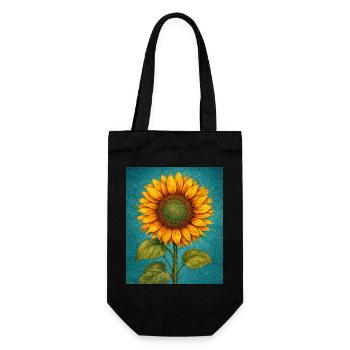 Yellow Sunflowers Flowers Sunflower Graphics - Gift Bag for Bottles - black - Front