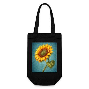 Yellow Sunflowers Flowers Sunflower Graphics - Gift Bag for Bottles - black - Front