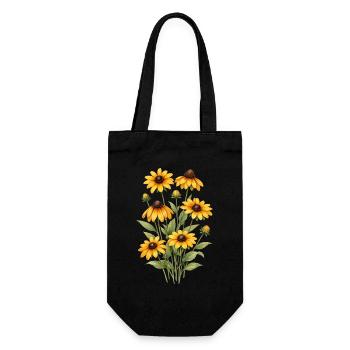 Yellow Sunflowers Flowers Sunflower Graphics - Gift Bag for Bottles - black - Front