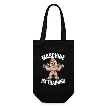  Maschine Im Training Fitness Bodybuilding Ente - Geschenkbeutel für Flaschen - Schwarz - Vorne