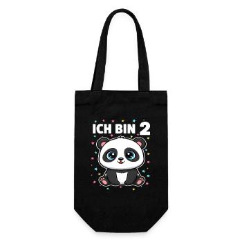 Ich bin 2 - Süßes Panda zum 2. Geburtstag - Geschenkbeutel für Flaschen - Schwarz - Vorne