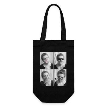 Marie Curie Fotostreifen - Geschenkbeutel für Flaschen - Schwarz - Vorne
