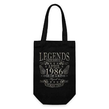 April 1986 Retro April 1986 Geburtstagsgeschenk - Geschenkbeutel für Flaschen - Schwarz - Vorne