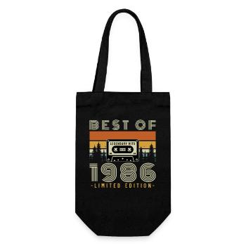 1986 Vintage Retro Geburtstagsgeschenk - Geschenkbeutel für Flaschen - Schwarz - Vorne