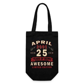Cadeau du 25e anniversaire Mari Original avril 2001 - Sac à bouteille - noir - Devant