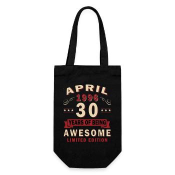 30th Anniversary April 1996 Vintage Gift - Gift Bag for Bottles - black - Front