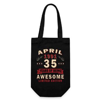Cadeau du 35e anniversaire Mari Original avril 1991 - Sac à bouteille - noir - Devant