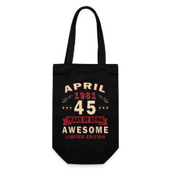 Avril 1981 Cadeau d’anniversaire rétro avril 1981 - Sac à bouteille - noir - Devant
