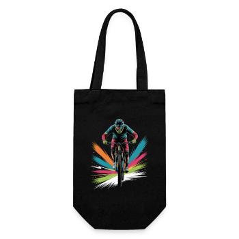 MTB farbiges Mountainbike Design für Jungen - Geschenkbeutel für Flaschen - Schwarz - Vorne
