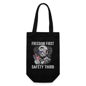 La liberté d’abord, la sécurité troisièmement, Lin - Sac à bouteille - noir - Devant