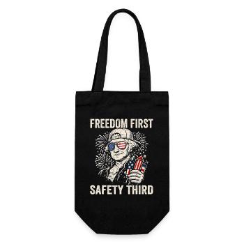 Freedom first, safety in third place, What - Gift Bag for Bottles - black - Front