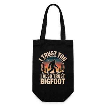 Bigfoot Sasquatch Yeti Cryptid Creatures Big Foot - Gift Bag for Bottles - black - Front