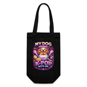 My Dog Watches K-Pop With Me - Gift Bag for Bottles - black - Front