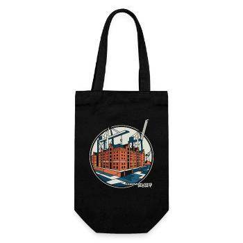 Hamburg Port Speicherstadt - Gift Bag for Bottles - black - Front