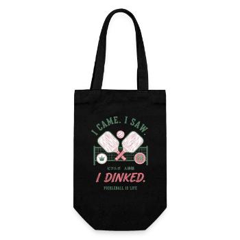 Pickleball funny player pickle ball I Dinked - Gift Bag for Bottles - black - Front