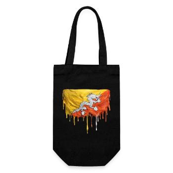 Dragons in Bhutan Flag Color Palette - Gift Bag for Bottles - black - Front