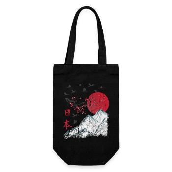 Japan Vintage japanische Landschaft - Geschenkbeutel für Flaschen - Schwarz - Vorne