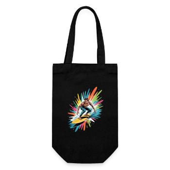 Colorful Surfer Watercolors Splashes Graffiti - Gift Bag for Bottles - black - Front