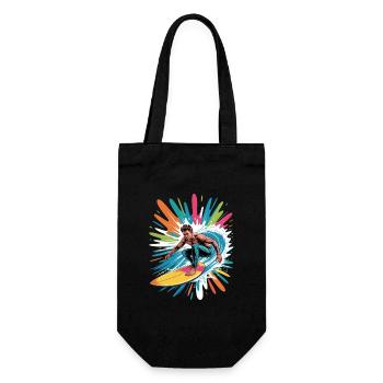 Colorful Surfer Watercolors Splashes Graffiti - Gift Bag for Bottles - black - Front