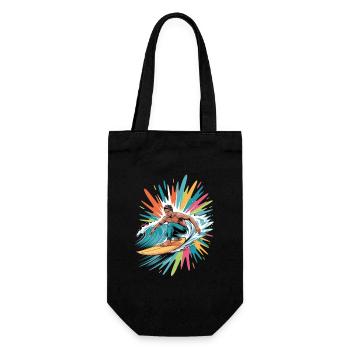 Colorful Surfer Watercolors Splashes Graffiti - Gift Bag for Bottles - black - Front