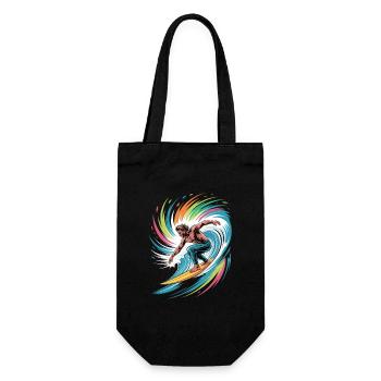 Colorful Surfer Watercolors Splashes Graffiti - Gift Bag for Bottles - black - Front