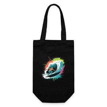 Colorful Surfer Watercolors Splashes Graffiti - Gift Bag for Bottles - black - Front