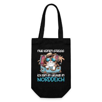 Nordsee NUR KEIN STRESS BIN IM URLAUB AN DER - Geschenkbeutel für Flaschen - Schwarz - Vorne