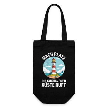 Nordsee Urlaub MACH PLATZ CUXHAVENER KÜSTE RUFT - Geschenkbeutel für Flaschen - Schwarz - Vorne
