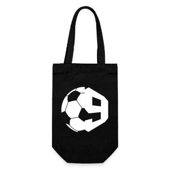 NR. 9 FUßBALLER NUMMER 9 FUßBALL 9. GEBURTSTAG - Geschenkbeutel für Flaschen - Schwarz - Vorne