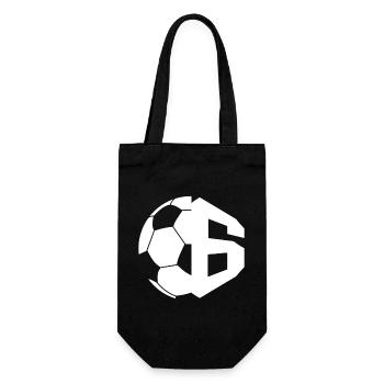 NO. 6 FOOTBALLER NUMBER 6 FOOTBALL 6TH BIRTHDAY - Gift Bag for Bottles - black - Front
