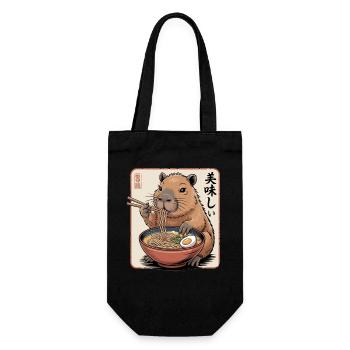 Ramen Capybara Delicacy - Gift Bag for Bottles - black - Front