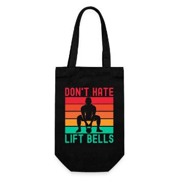 Fitness Fanatics Don´t Hate Lift Bells - Geschenkbeutel für Flaschen - Schwarz - Vorne
