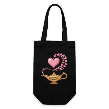 Souhait sur une étoile Lampe à vœu Cœur Magie Amour - Sac à bouteille - noir - Devant