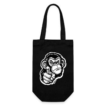 Monochrome Monkey Pointing - Gift Bag for Bottles - black - Front