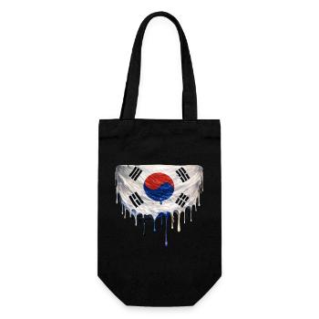 Dripping Korean flag - Gift Bag for Bottles - black - Front