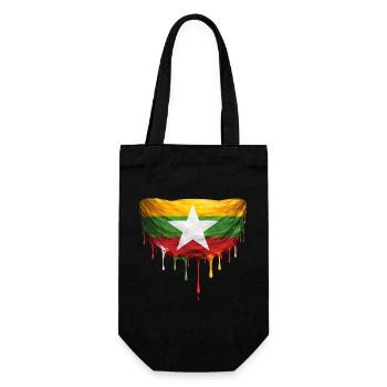 Art de chute du drapeau du Myanmar - Sac à bouteille - noir - Devant