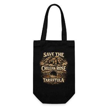 Vogelspinne Save The Chilean Rose Tarantula - Geschenkbeutel für Flaschen - Schwarz - Vorne